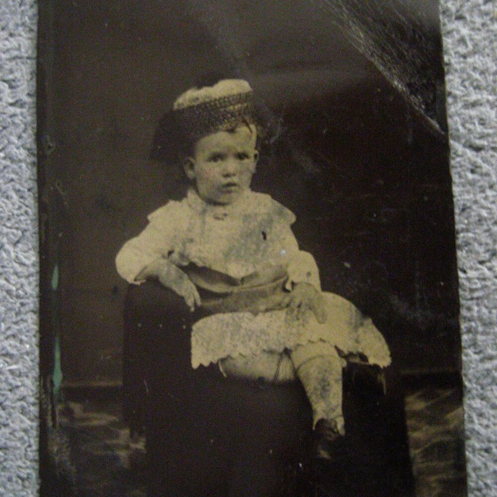 Tintype Antique 1900's Baby Child Photo